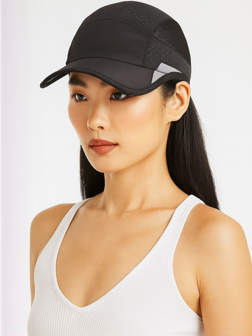 HSR Unisex Black Unstructured Reflective Lightweight Stylish Sports Soft Hat Cap